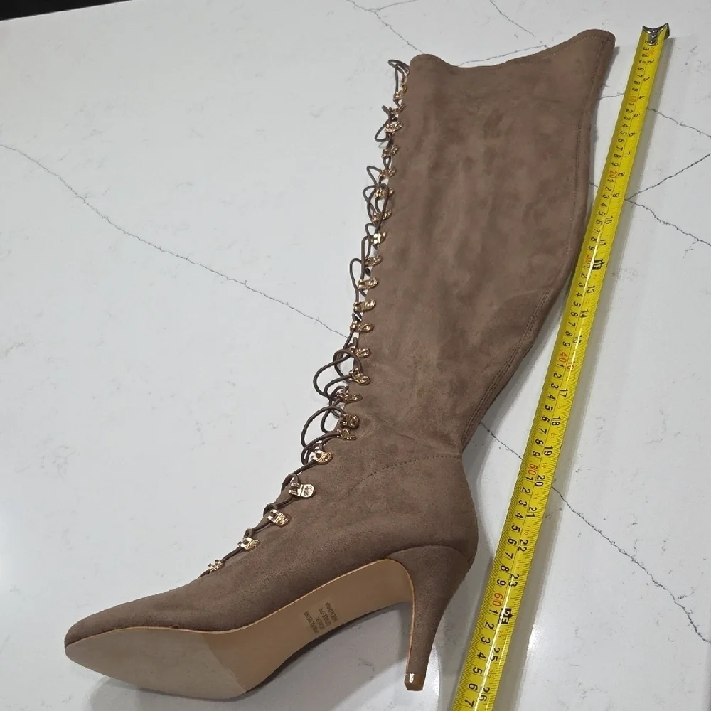 Elegant Tan Over-the-Knee Boots Sz 9.5 New Without Tag Or Box